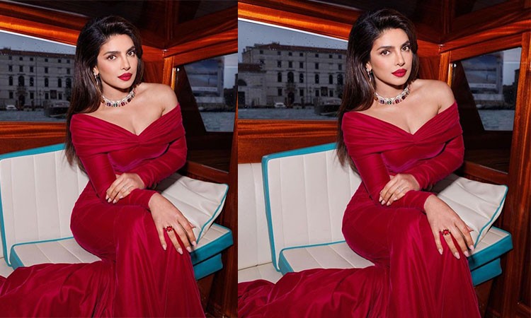 Magenta Magic Priyanka Chopra Elevates Glamour Quotient In Bodycon Look