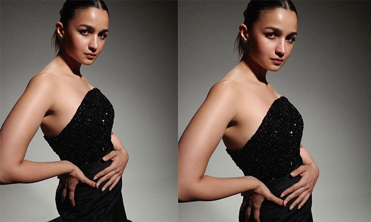 Alia Bhatt's stunning black off-shoulder gown sends social media into a