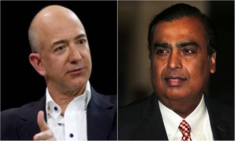 Jeff Bezos and Mukesh Ambani