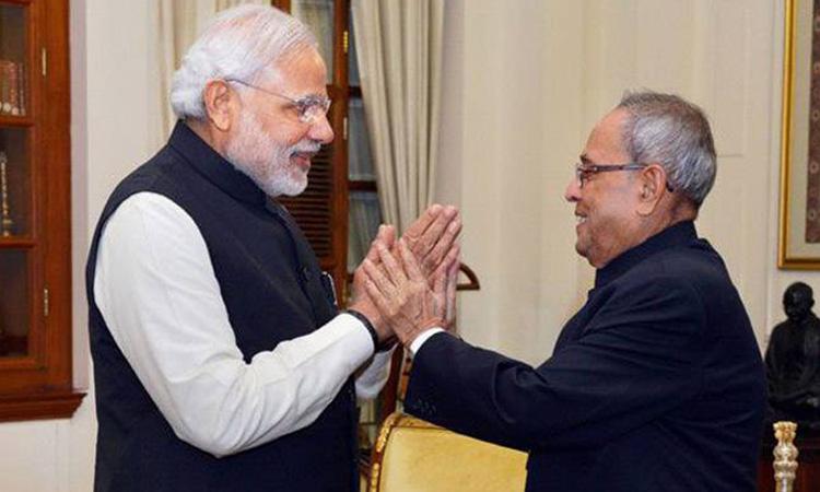 Narendra modi and Pranab Mukherjee
