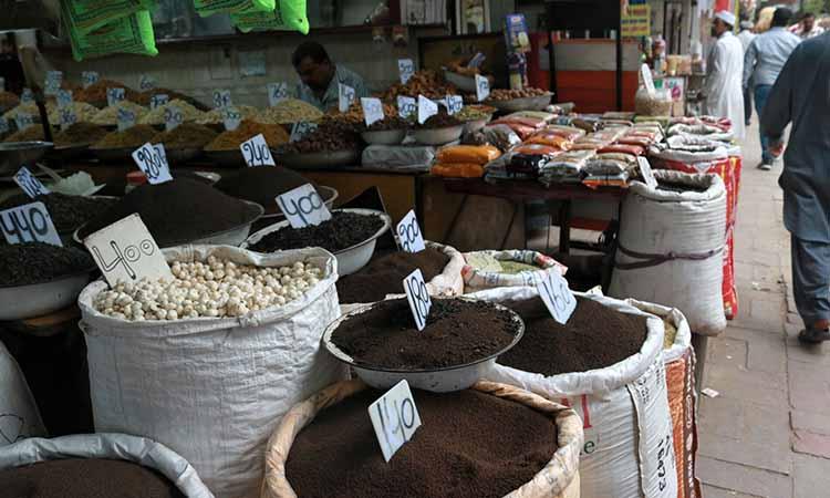 Spices on sale at a shop in Khari Baoli whole sale market near Chandni Chow
