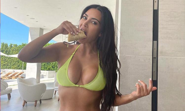 Kim Kardashian, Hollywood, Kim Kardashian latest pictures, Kim Kardashian instagram posts,Kim Kardashian glows in neon bikini
