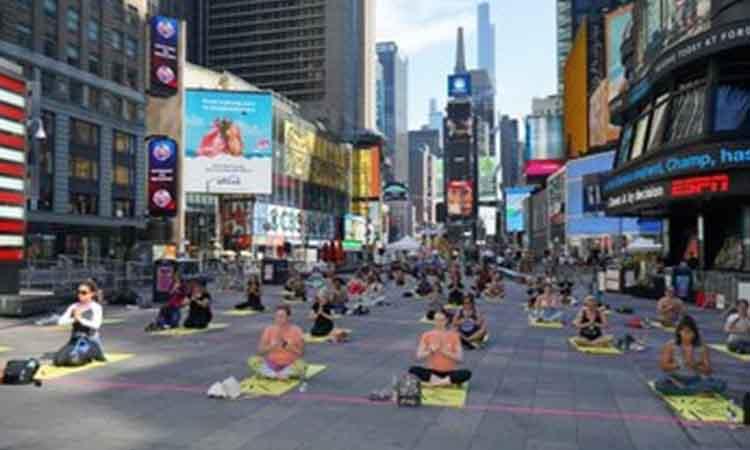 NYC, rising from Covid restrictions, celebrates Yoga Day