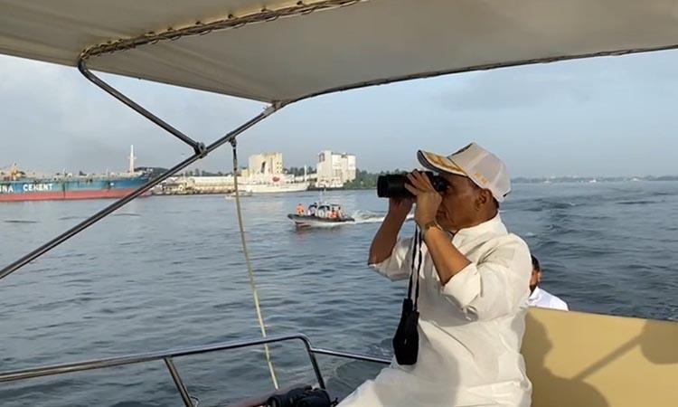 Defence Minister Rajnath Singh visits Cochin Shipyard