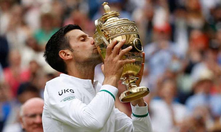 Novak Djokovic, Tennis, Djokovic eyes 20th Grand Slam title to equal Nadal, Federer, Wimbledon, Djokovic wins Wimbledon title, his 20th Grand Slam crown
