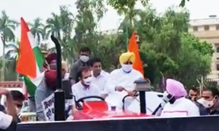 Rahul Gandhi drives tractor to Parliament, demands withdrawal of 3 farm laws