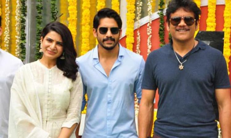 Samantha and Naga Chaitanya with Nagarjun