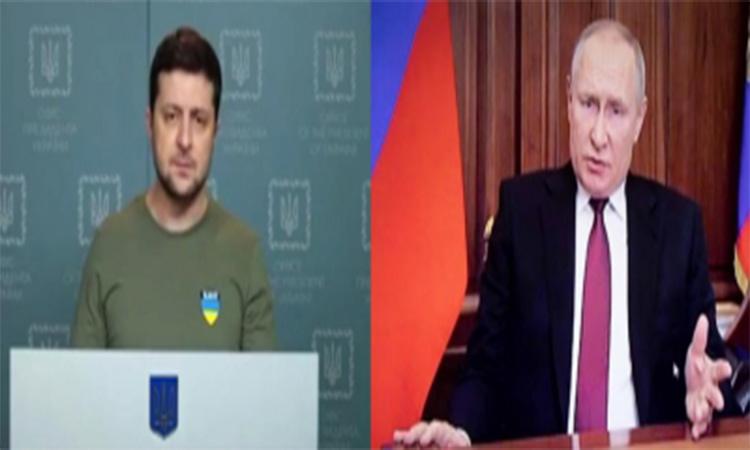 Volodymyr Zelensky  and Vladimir Putin
