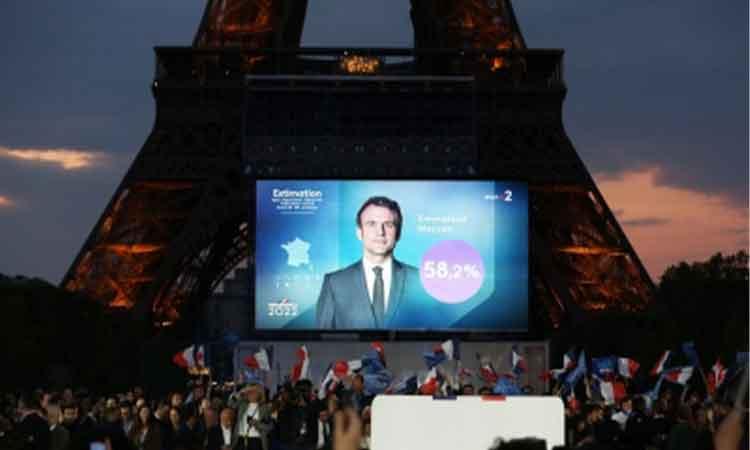 French-incumbent-President-Emmanuel-Macrons-rally-after-the-presidential-runoff-in-Paris-France