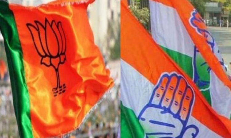 Congress-And-BJP-Flags