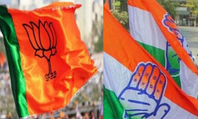 Congress-BJP-flags