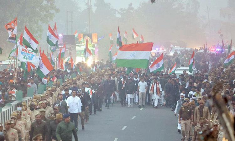Rahul-Gandhi-with-party-members-and-workers-during-Bharat-Jodo-Yatra