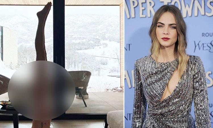 750px x 450px - After series of erratic behaviour, Cara Delevingne posts naked yoga pic