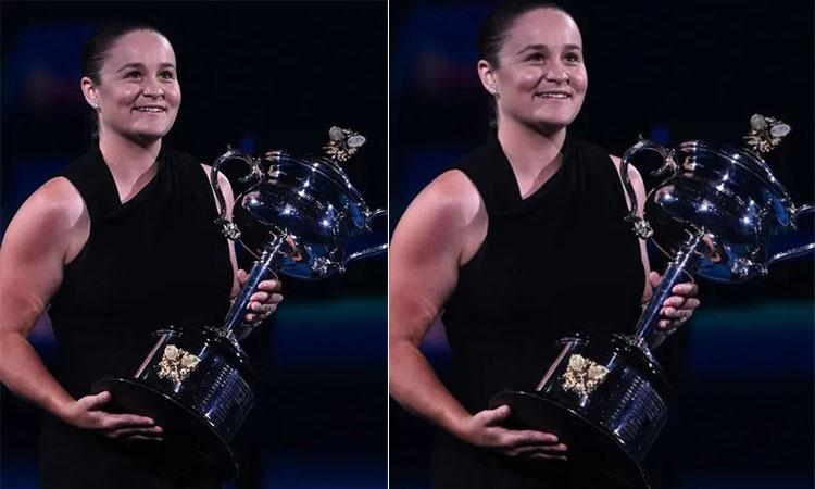 Former-No-1-Ashleigh-Barty-reunites-with-Australian-Open-trophy