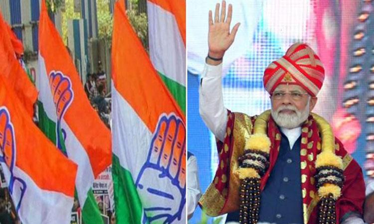 Congress-Flags-Narendra-Modi