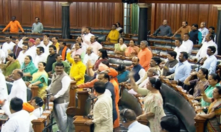 LS-adjourned-amid-protests;-Minister-says-Rahul-insulted-Speaker
