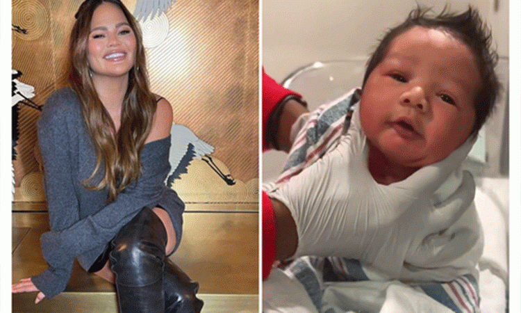Chrissy-Teigen-and-her-new-baby-boy
