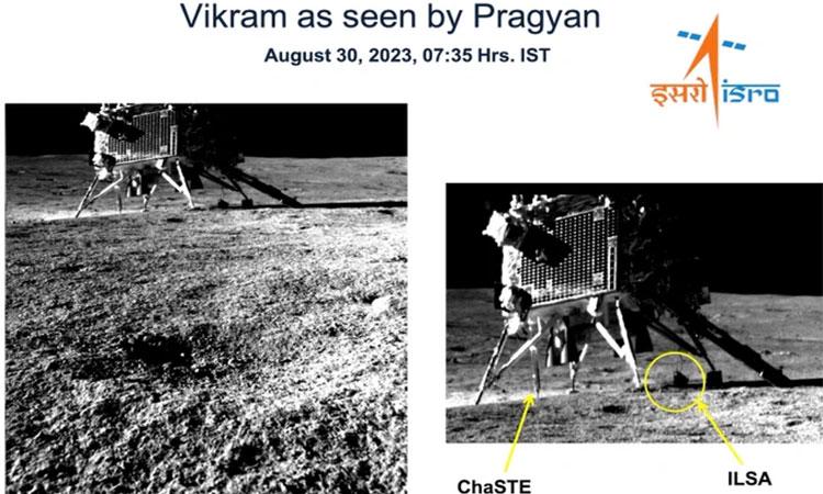 Indias-moon-rover-Pragyan-takes-snaps-of-moon-lander-Vikram