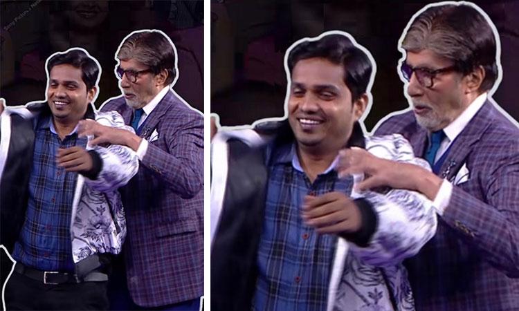 Amitabh-Bachchan-gifts-his-jacket-to-KBC-15-contestant