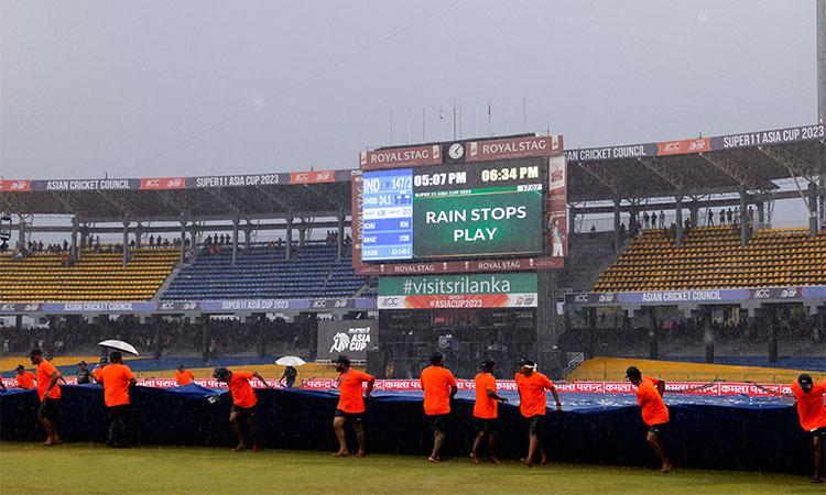 India-Pakistan-match-halted-in-Colombo-due-to-heavy-rain-Rohit-Gill-slam-fifties