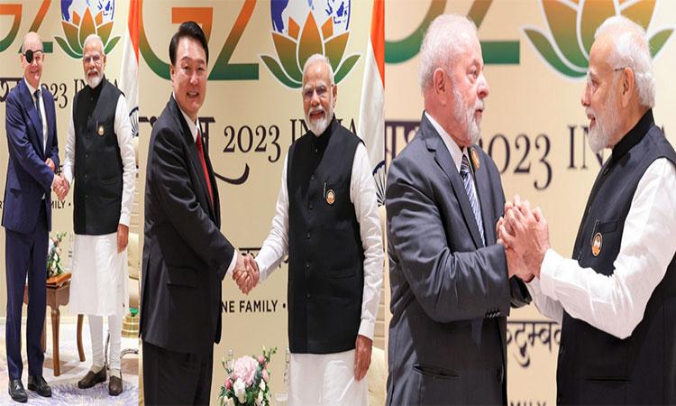 PM-Modi-meets-Brazil-Korean-Presidents-and-German-Chancellor