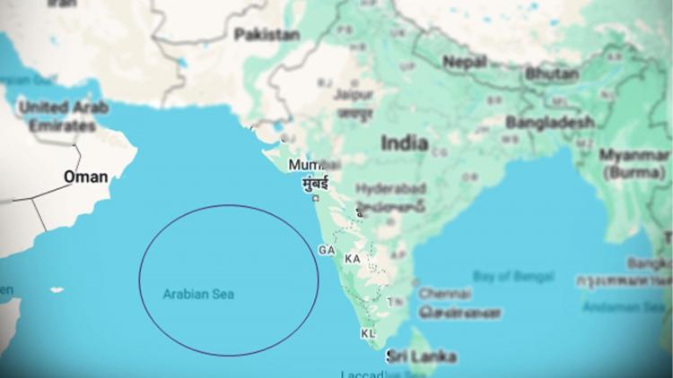 Merchant-Vessel-off-Indias-Coast-Engulfed-in-Flames-After-Drone-Collision