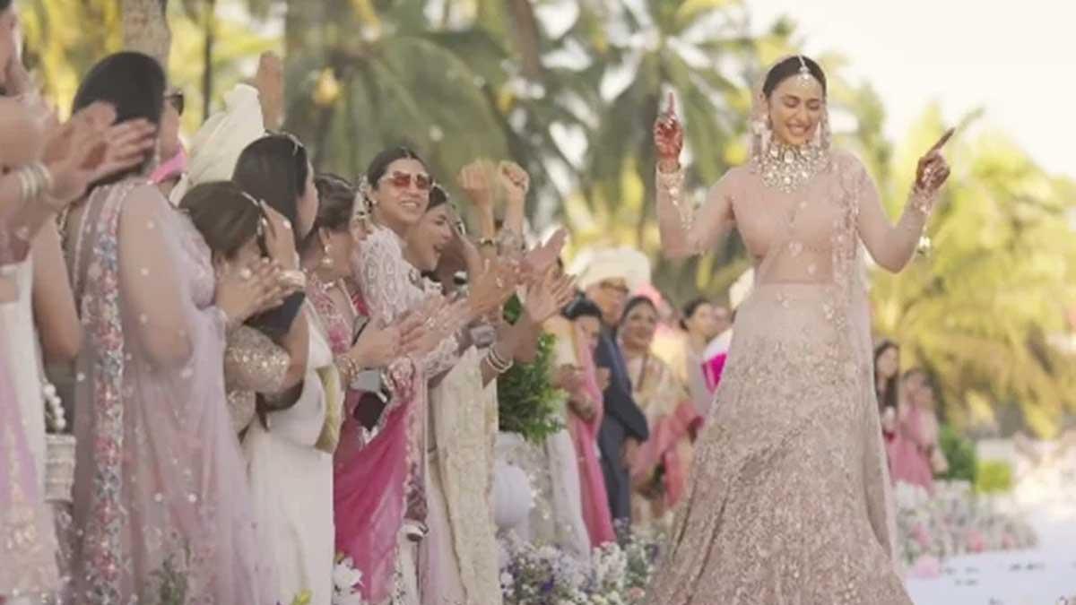 Rakul Preet Singh Stuns in Captivating Bridal Walk Video from Her Wedding