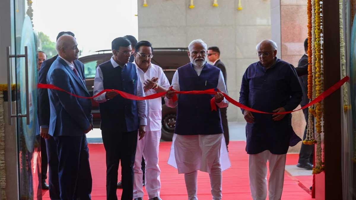 Prime Minister Narendra Modi on Sunday inaugurated five AIIMS each at Rajkot (Gujarat)