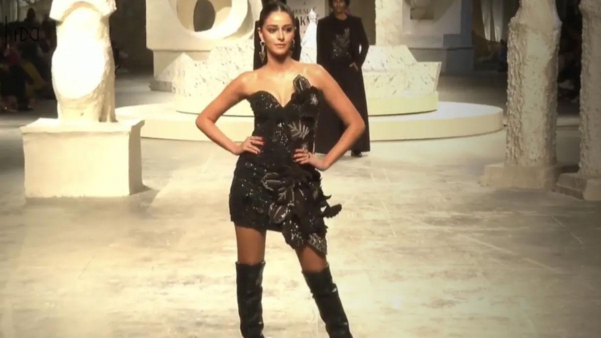 Ananya Panday Shines as Muse in Rahul Mishra's Sculpted Collection at LFW x FDCI