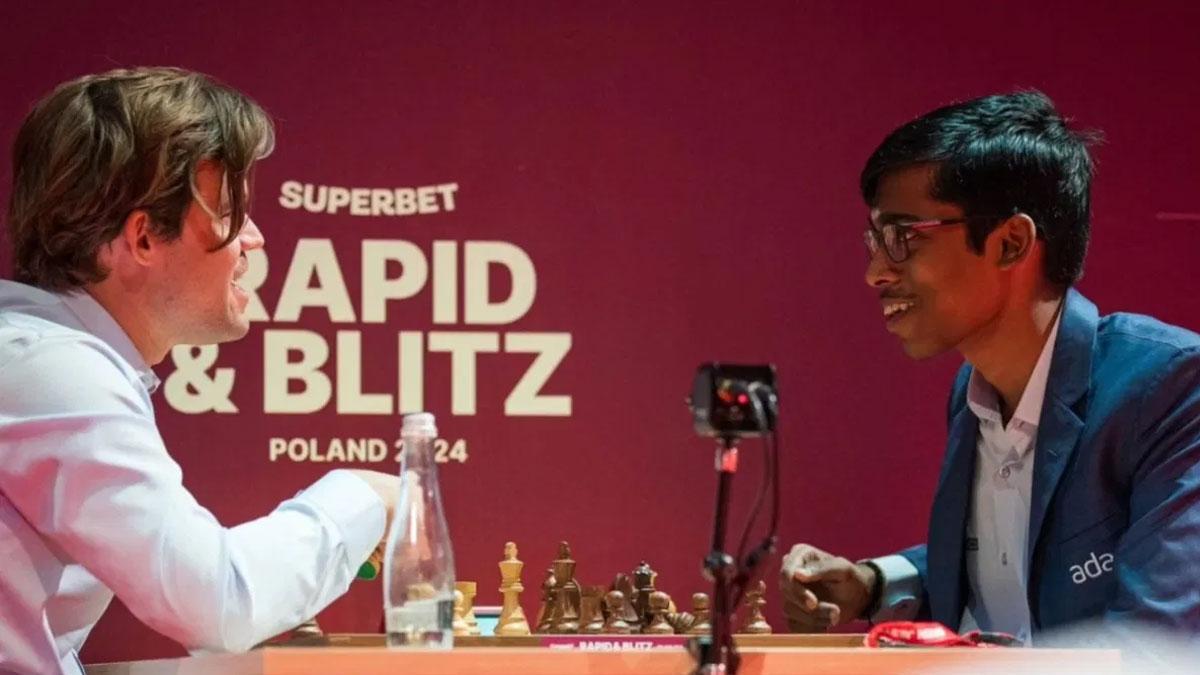 Praggnanandhaa Secures Fourth Place; Carlsen Triumphs in Superbet Tournament