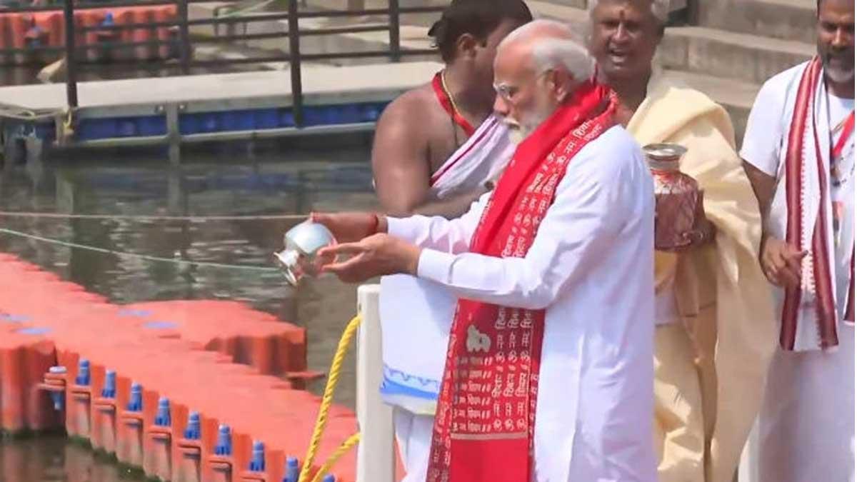 Modi in Varanasi: PM performs Ganga Pujan, visits Kaal Bhairav Temple before filing nomination