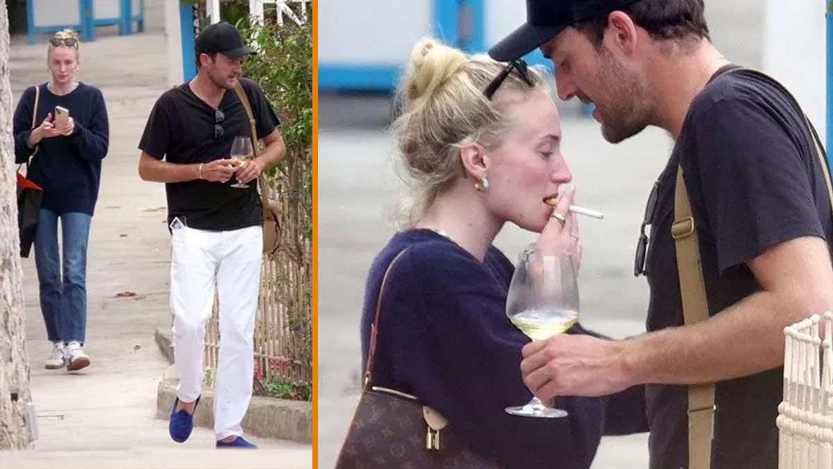 Sophie Turner flaunts her gold ring while on vacation with Peregrine 'Perry' Pearson in Italy