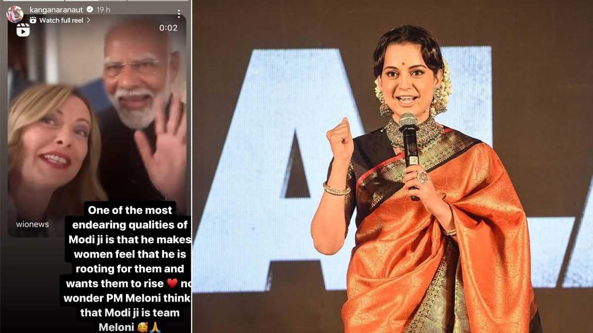 Kangana-Applauds-PM-Modi's-Support-for-Women-in-Video-with-Italy's-Giorgia-Meloni
