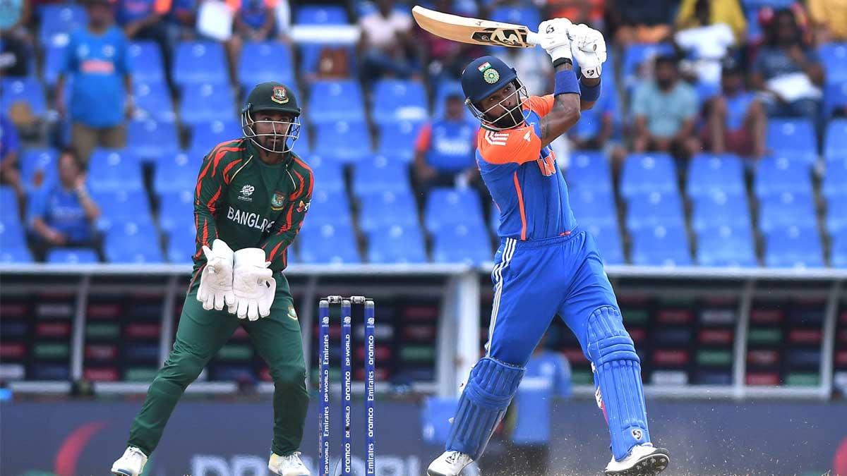 T20 World Cup, IND vs BAN: Hardik Pandya’s blistering fifty helps India score 196/5 in 20 overs