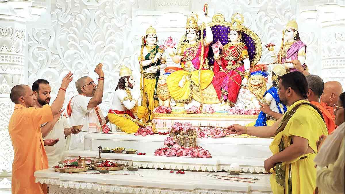 Watch| Spiritual Milestone in Ayodhya: CM Yogi Attends Ram Darbar Pran Pratishtha Ceremony