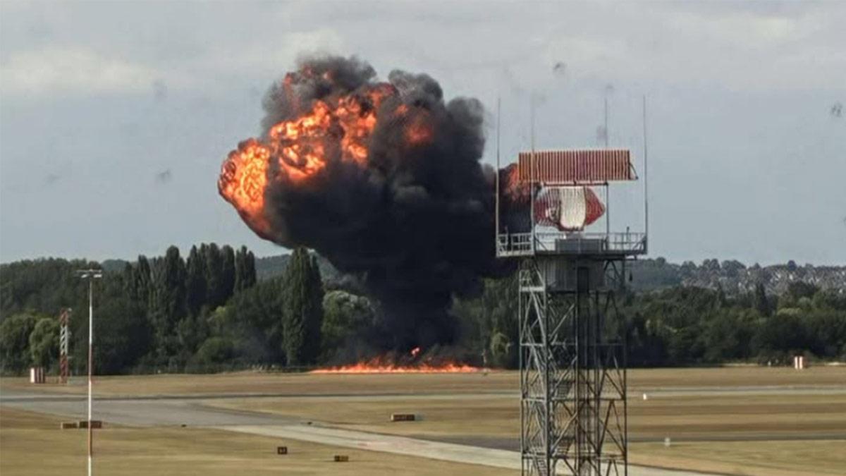 Watch| Plane Erupts in Fireball Seconds After Takeoff at London Airport, Caught on Camera