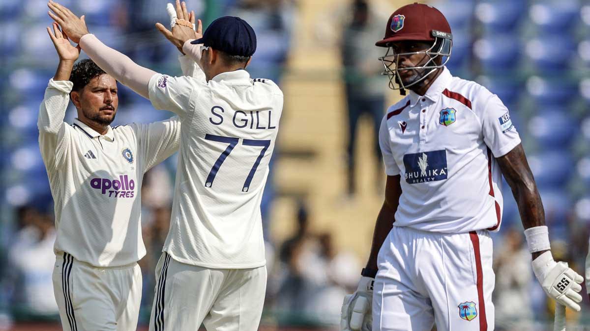 2nd Test: Kuldeep claims five-wicket haul as India dismiss WI for 248, enforce follow-on