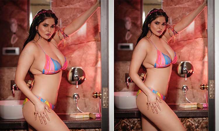 Aabha Paul flaunts her curves in colourful bikini